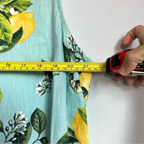 J.Jill Love Linen Shift Dress Sz XL Lemon Print V Neck Beach Resort Vacation EUC - Picture 13 of 16